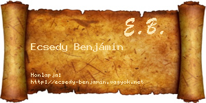 Ecsedy Benjámin névjegykártya