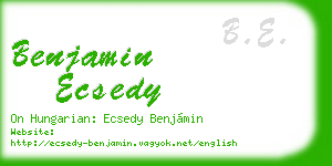 benjamin ecsedy business card