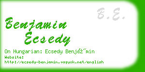 benjamin ecsedy business card